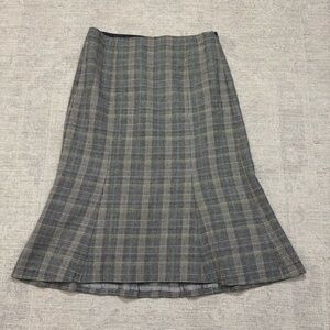 David N Women’s Size 4 Vintage Y2K Wool Gray Plaid Lined Side Zip Skirt